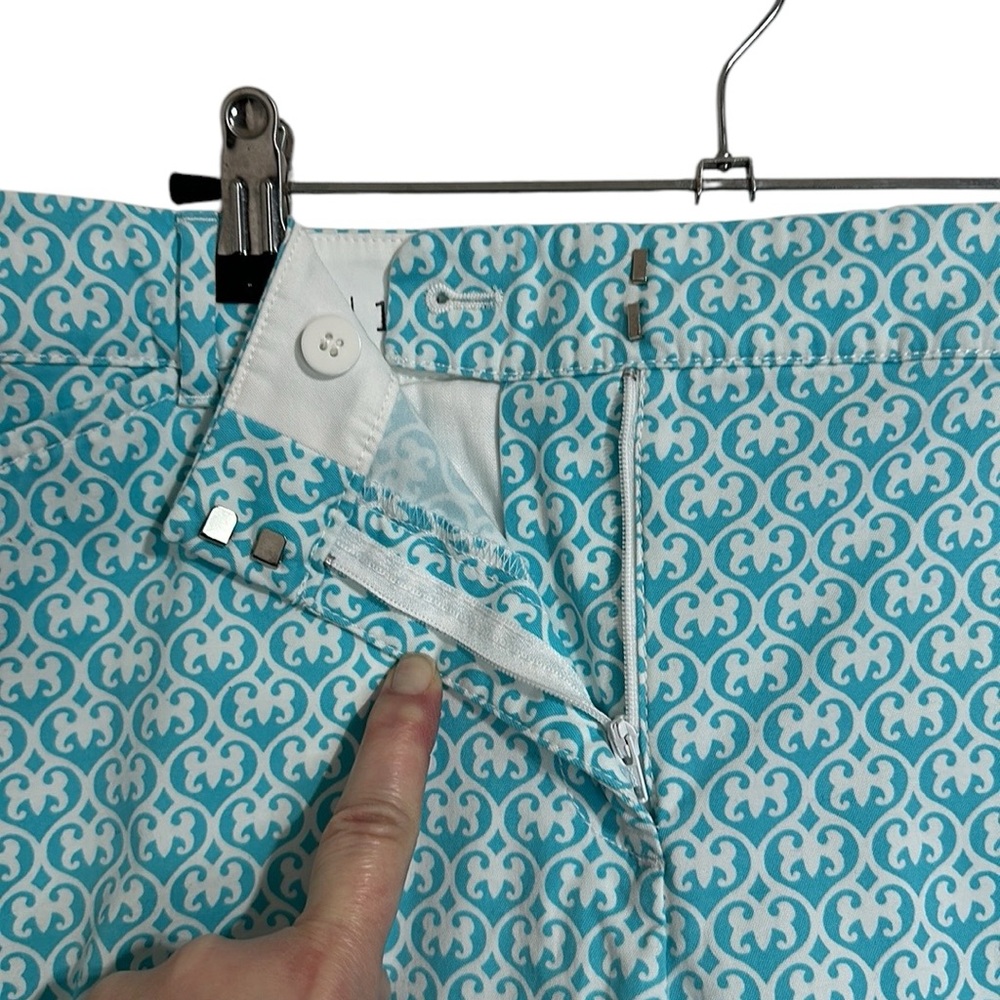 Talbots Turquoise And White Patterned Perfect Cro… - image 8